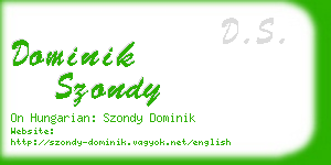 dominik szondy business card